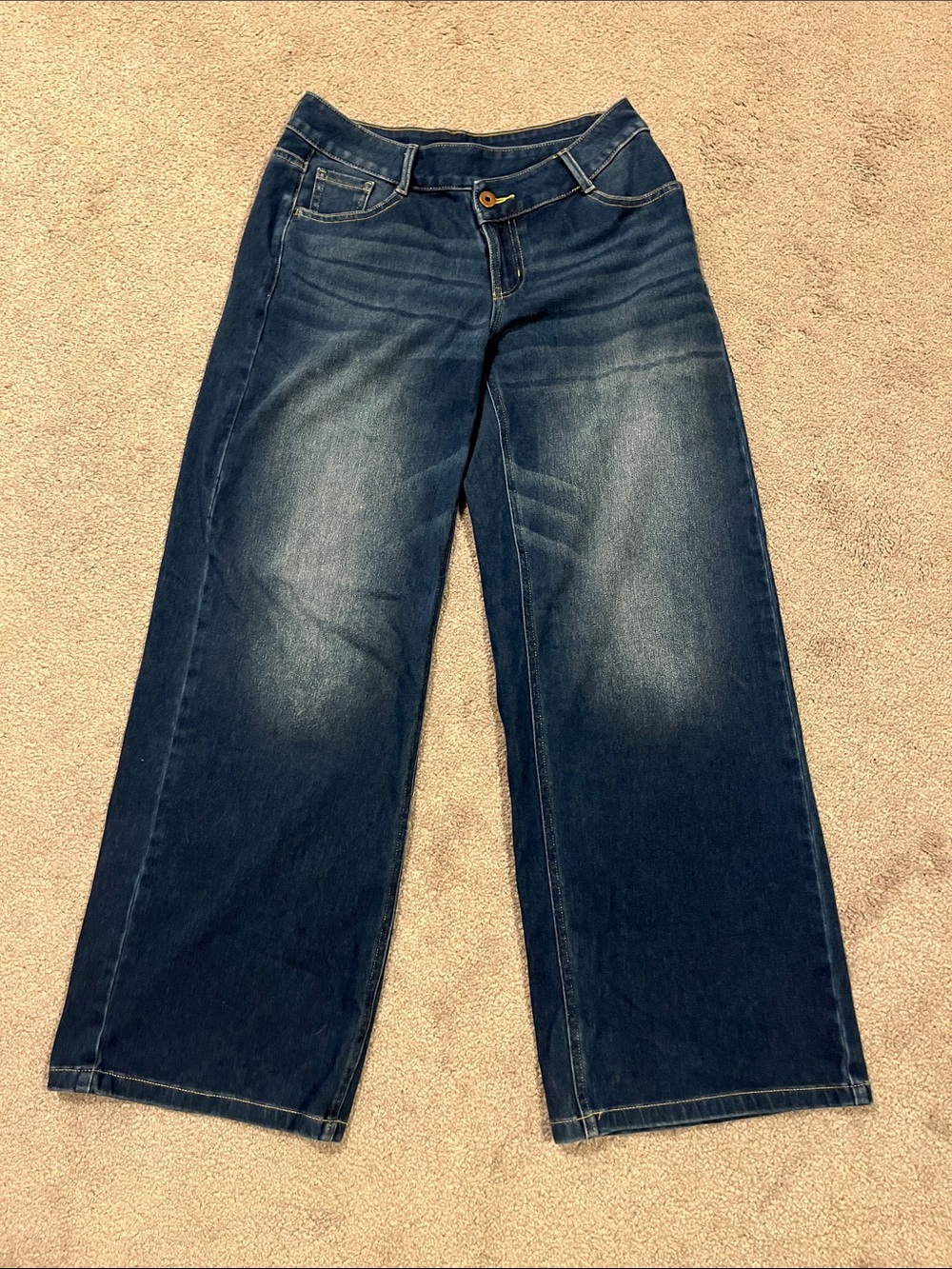 HALARA Wide Leg Jeans — Dark Indigo Blue